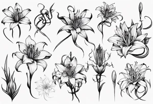 Snake,red  spider lily tattoo idea