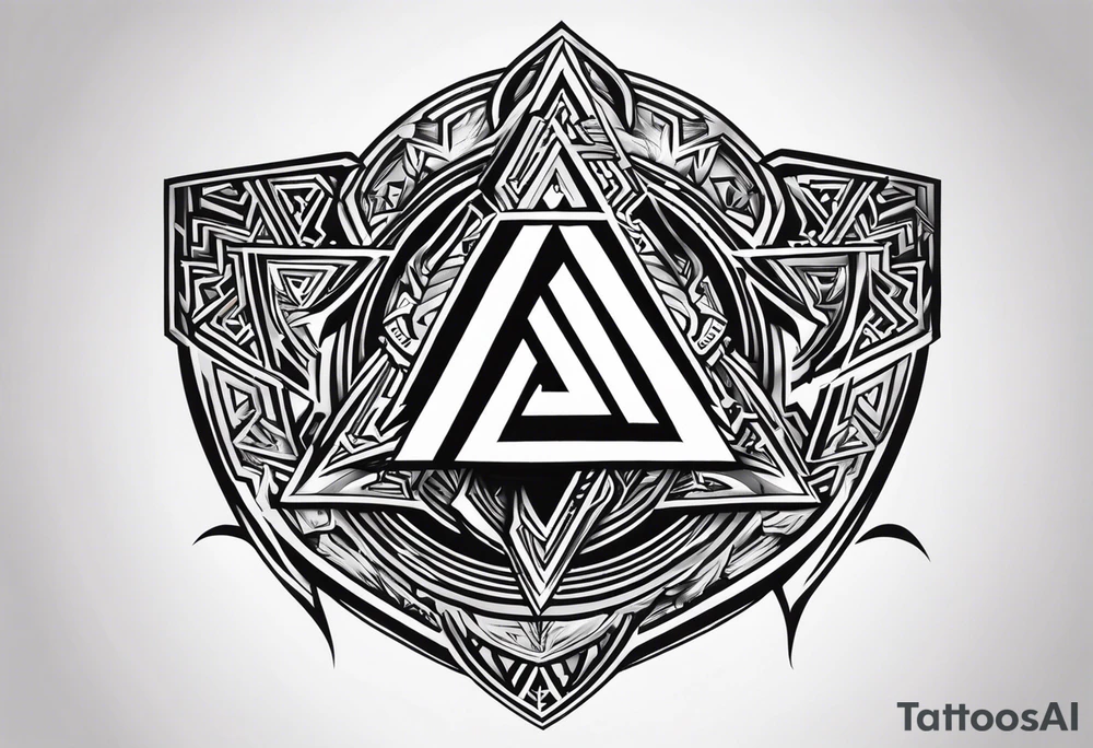 Valhalla valknut shield lightning tattoo idea