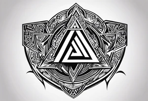 Valhalla valknut shield lightning tattoo idea