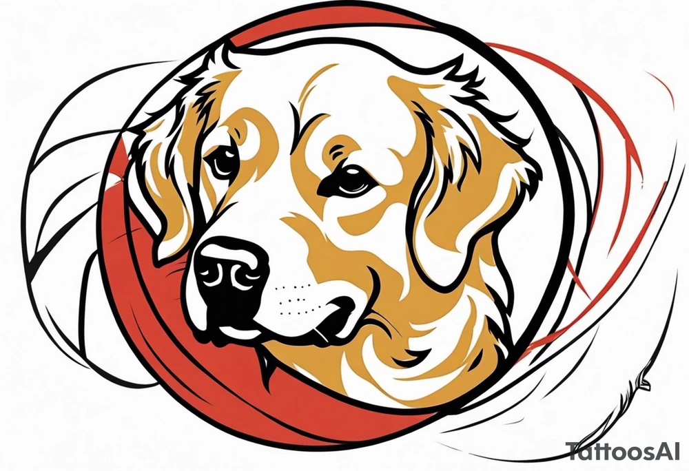 a golden retriever in jujitsu tattoo idea