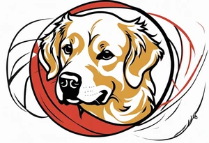a golden retriever in jujitsu tattoo idea