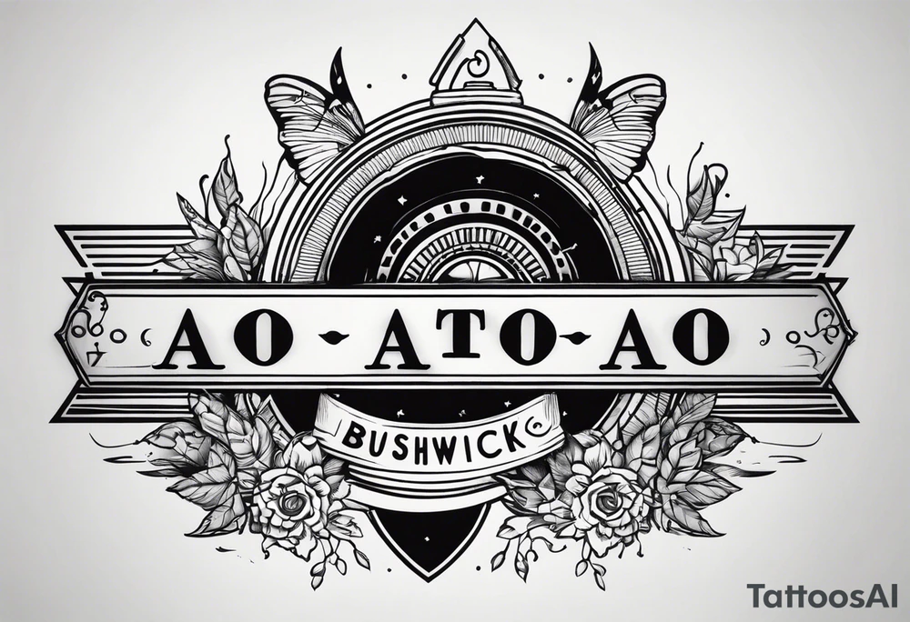 A banner that reads AO..BUSHWICK .HAH tattoo idea