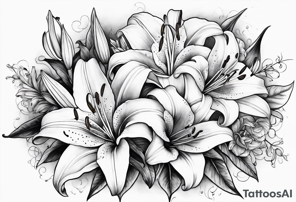 lilies growing tattoo idea