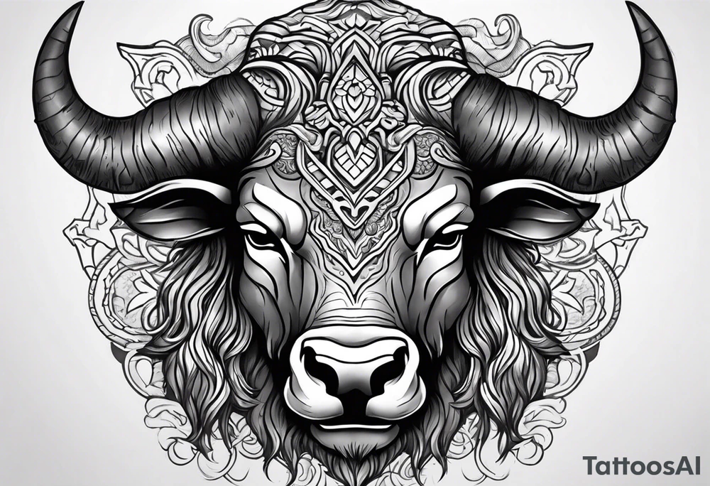 Minotaur head like a sculpture tattoo idea