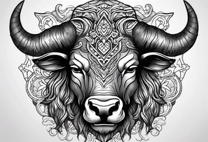 Minotaur head like a sculpture tattoo idea