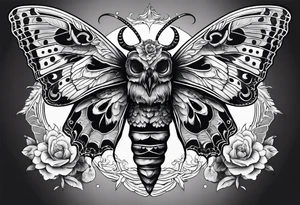 Death moth with rams skull tattoo idea
