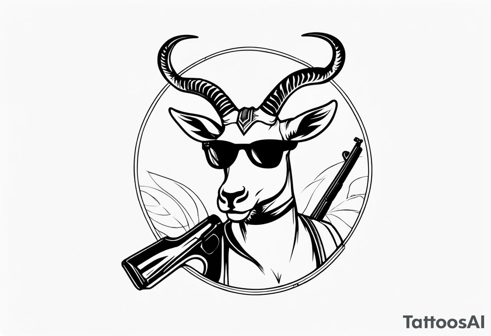 capricorn with sunglasses and shotgun tattoo idea