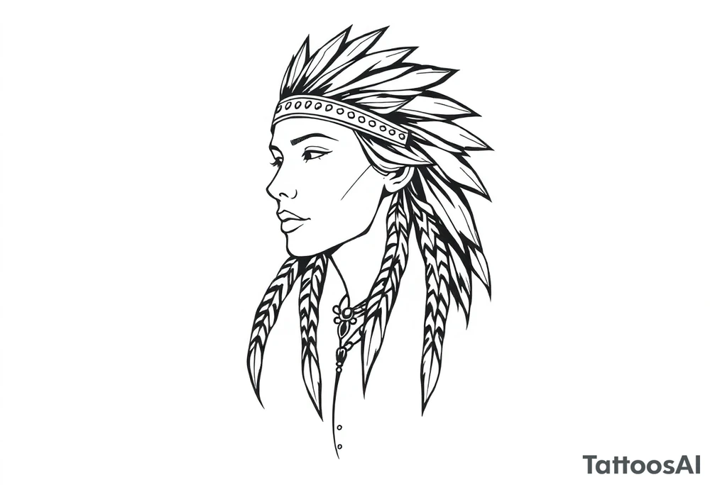Native American female tattoo idea