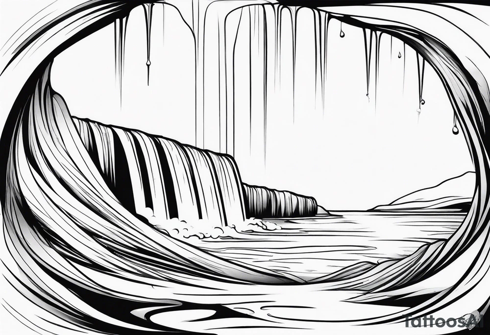 Flowing Waterfall tattoo idea