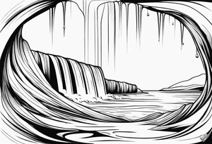 Flowing Waterfall tattoo idea