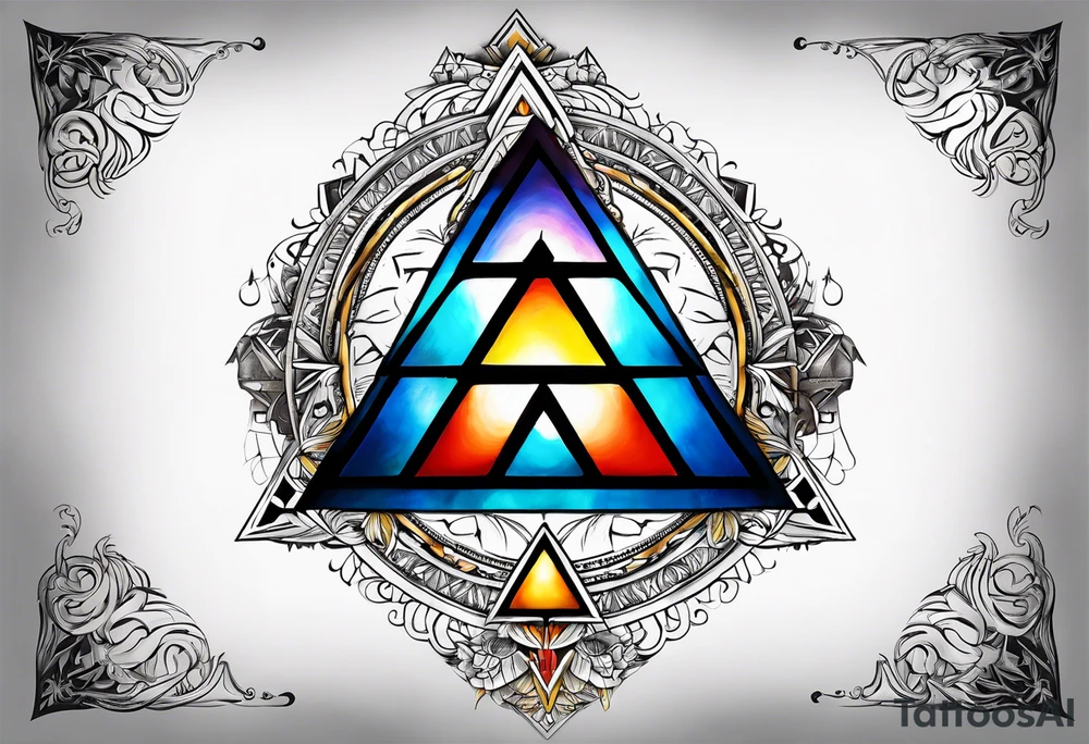 Triforce from the Zelda series highlighting courage strength and wisdom with a woman’s touch tattoo idea