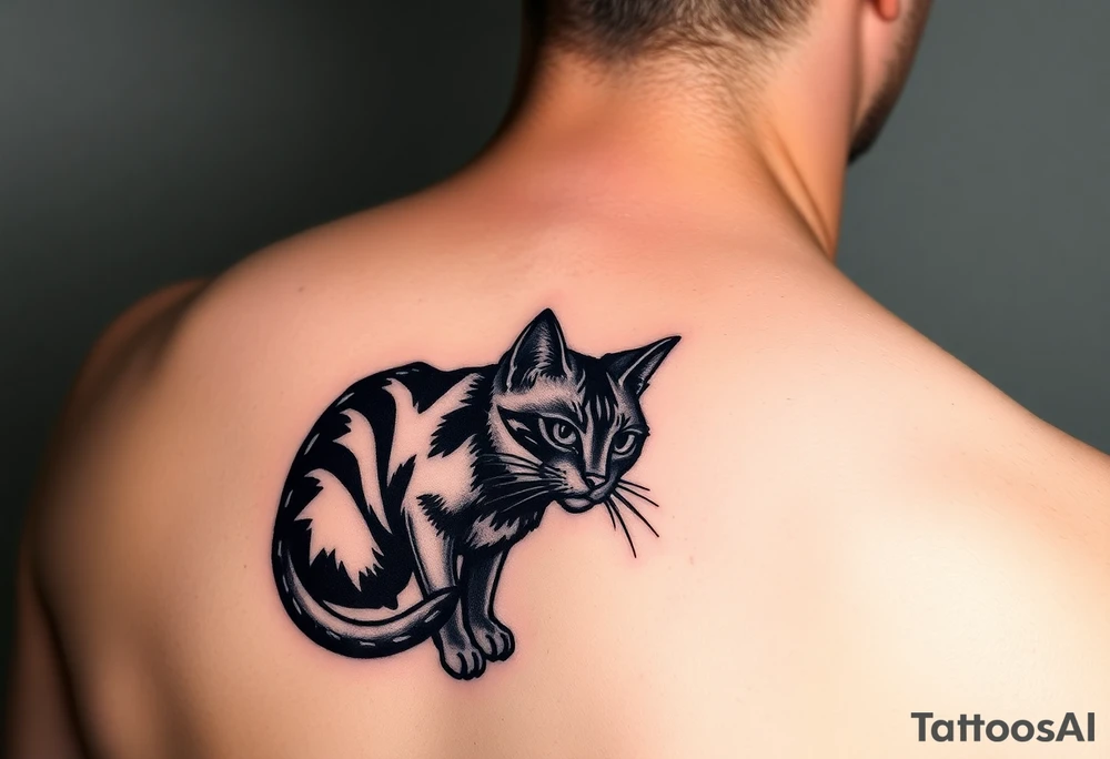 black cat tattoo idea