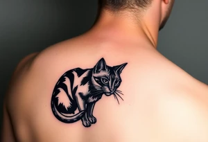 black cat tattoo idea