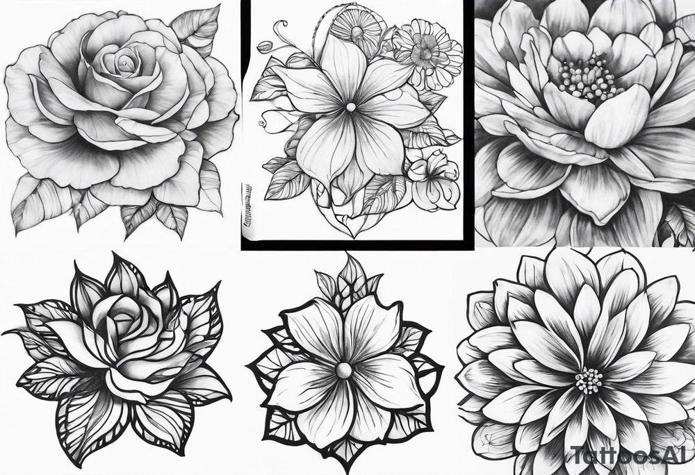 tattoo to represent that I have 3 children (girls). For inspiration I like flowers, the beach. Tattoo is for ribcage down side of body. I don't want images of women or girls in it tattoo idea