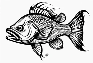 bass fish tribal tattoo idea