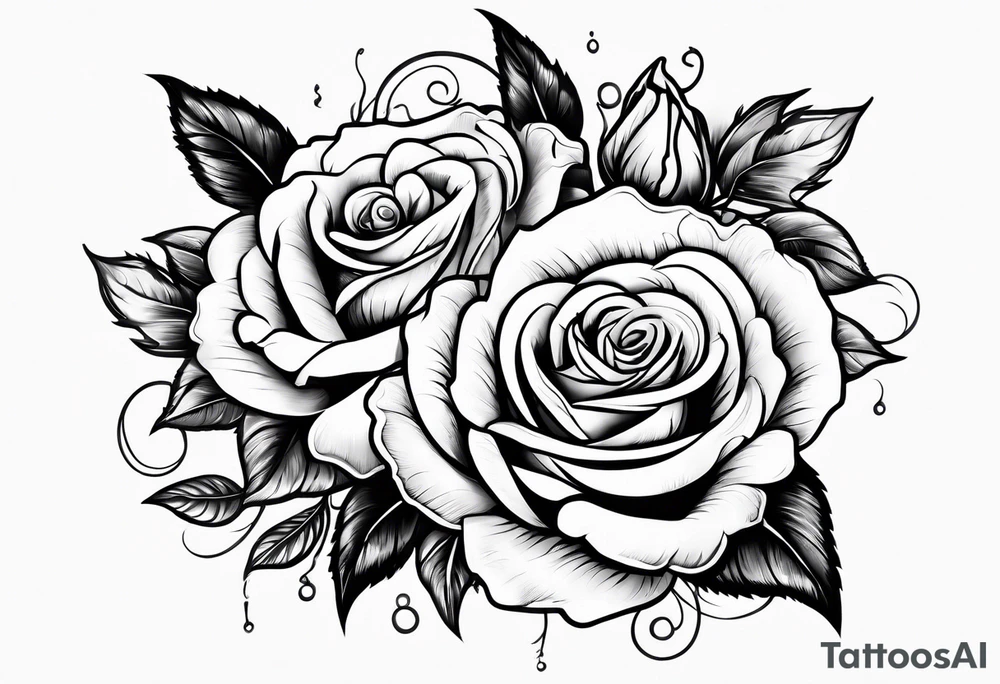Lightning with roses around it tattoo idea