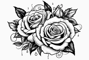 Lightning with roses around it tattoo idea