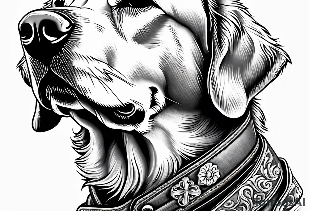 golden retriever in a cowboy boot tattoo idea