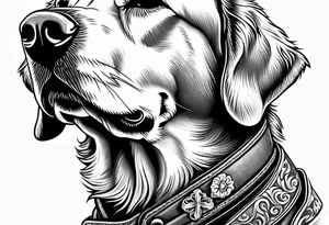 golden retriever in a cowboy boot tattoo idea