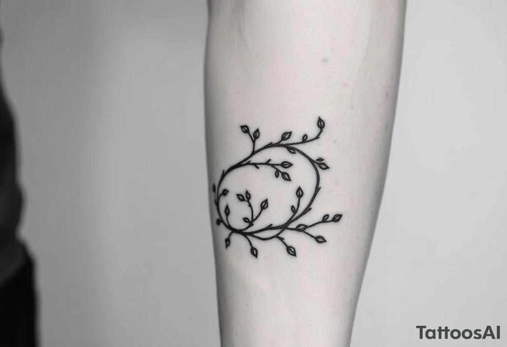 simple clean vines wrap around with small branch off tattoo idea
