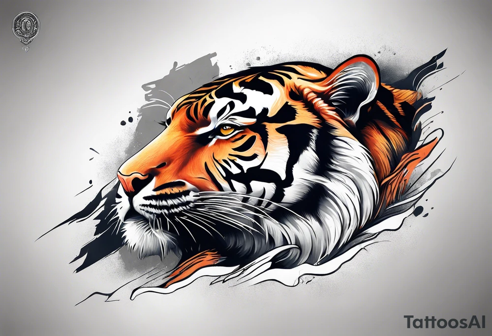 Memorial piece including a tiger on forearm. Very minimalist design. tattoo idea
