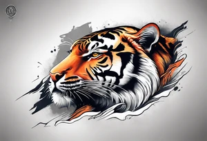 Memorial piece including a tiger on forearm. Very minimalist design. tattoo idea