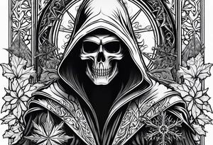 Grim reaper with snow flake tattoo idea