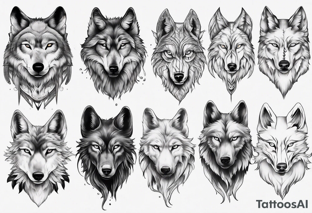 Wolf sleeve tattoo idea