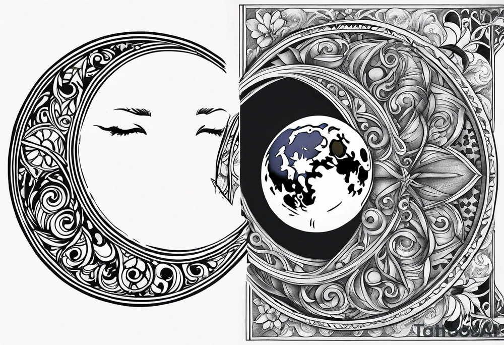 Gothic moon tattoo idea