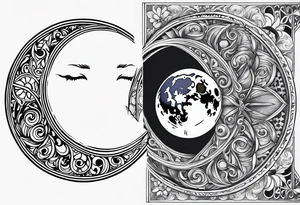 Gothic moon tattoo idea