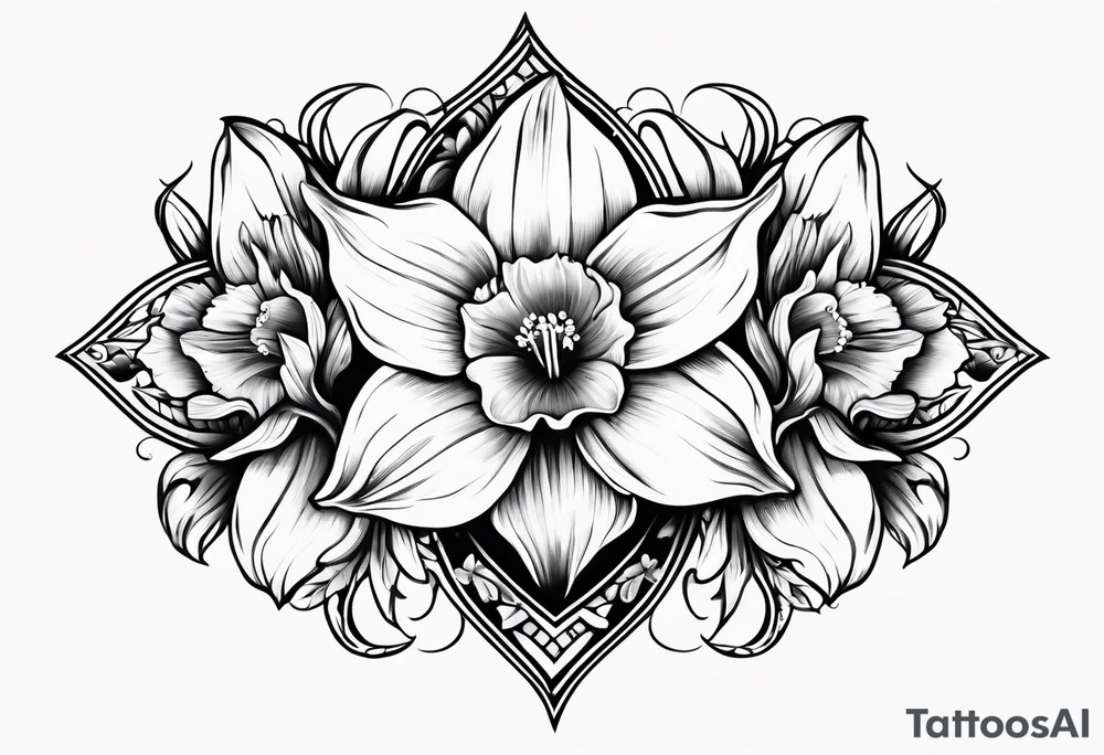 Daffodil birth flower chain tattoo idea