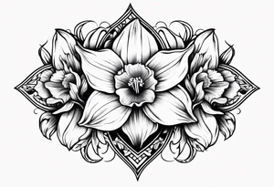 Daffodil birth flower chain tattoo idea