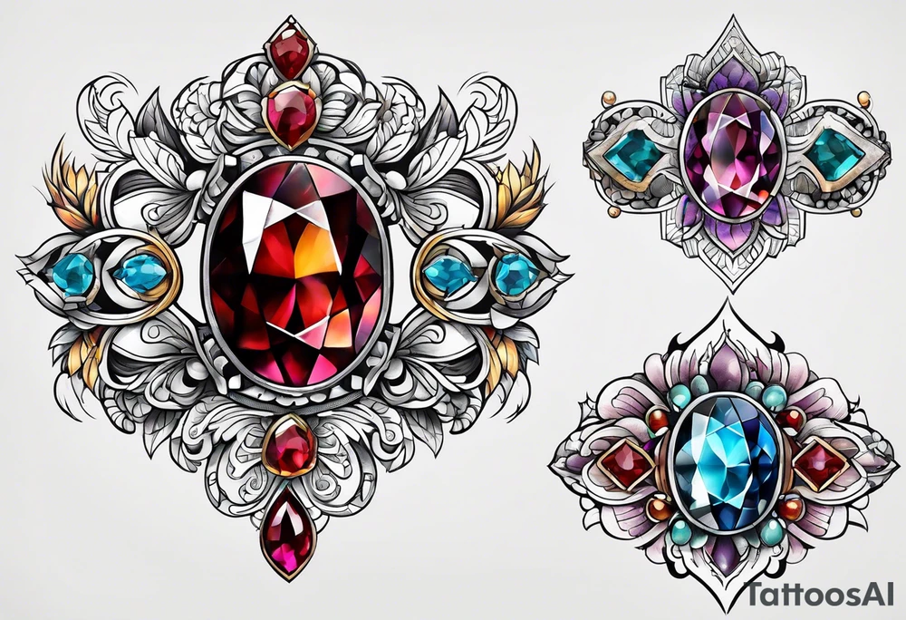 gemstone design tattoo idea