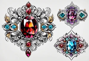 gemstone design tattoo idea