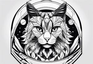 cat, outer space, sleeve tattoo tattoo idea