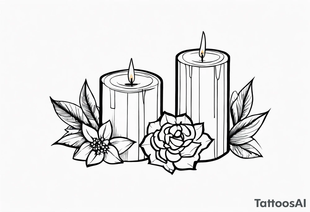 dainty candle tattoo idea
