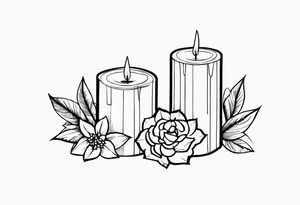 dainty candle tattoo idea