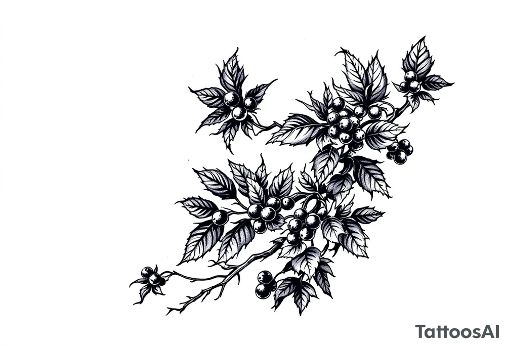 American traditional blackberry vine to wrap around an arm tattoo idea