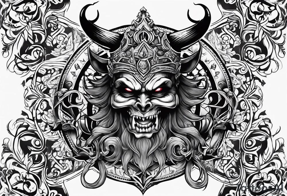 devilish symbols tattoo idea