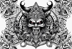 devilish symbols tattoo idea