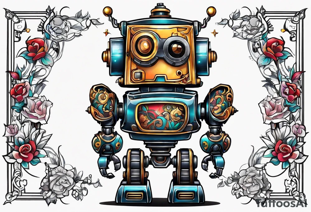 charging robot tattoo idea