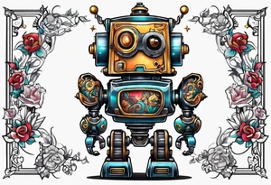 charging robot tattoo idea