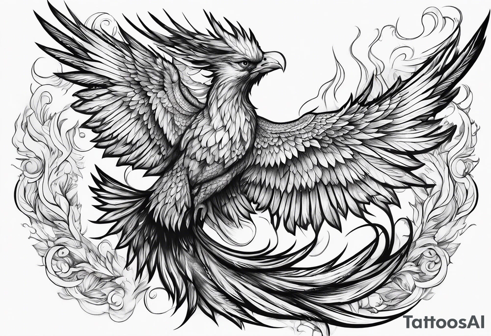 a pheonix raising from the ashes tattoo idea