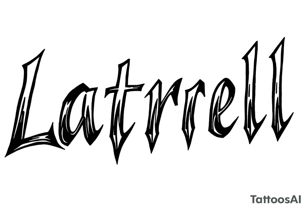 Lettering style fonts that say Latrell tattoo idea