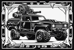 Mad max furiosa  Octoboss war rig die eternal traditional tattoo idea