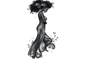 black woman stepping into a stronger, wiser version of yourself tattoo idea