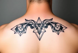 Subliminal geometric aries and taurus combine tattoo idea