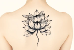 Lotus with dragonfly tattoo idea