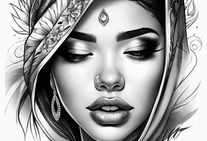 Beautiful girl crying tattoo idea
