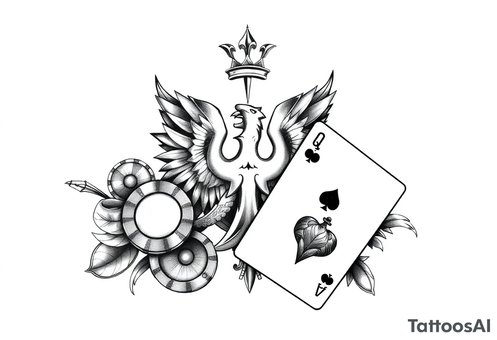 Poland symbol and poker cards Add casino money to it. tattoo idea